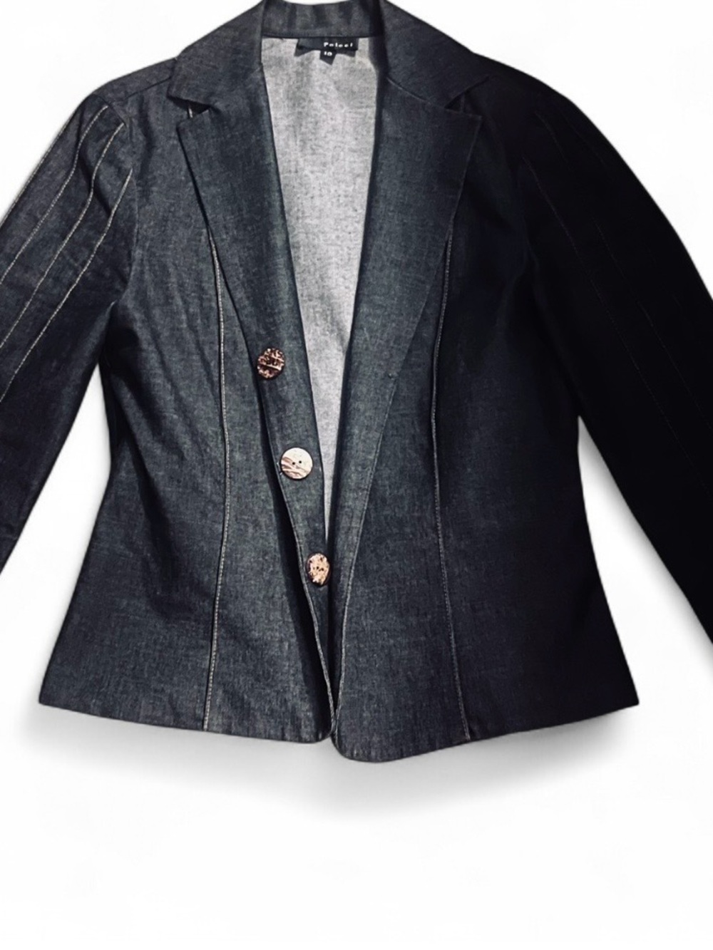 Tailored Denim Blazer Jacket- Size 10 (Fits Like A Medium)